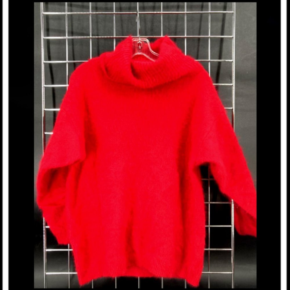 Like New Rare & Unique Ferrari Red Sweater 45% Angora Rabbit Hair 40% Lambswool